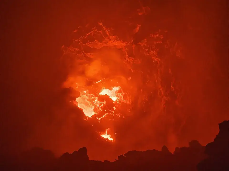 Erta Ale lava lake Ethiopia Danakil Depression rift zone basaltic shield volcano