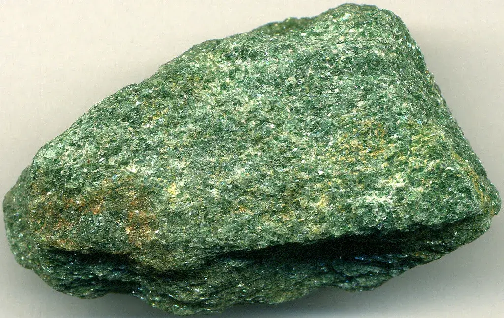 Bright green fuchsite schist coloured by chromium-bearing muscovite