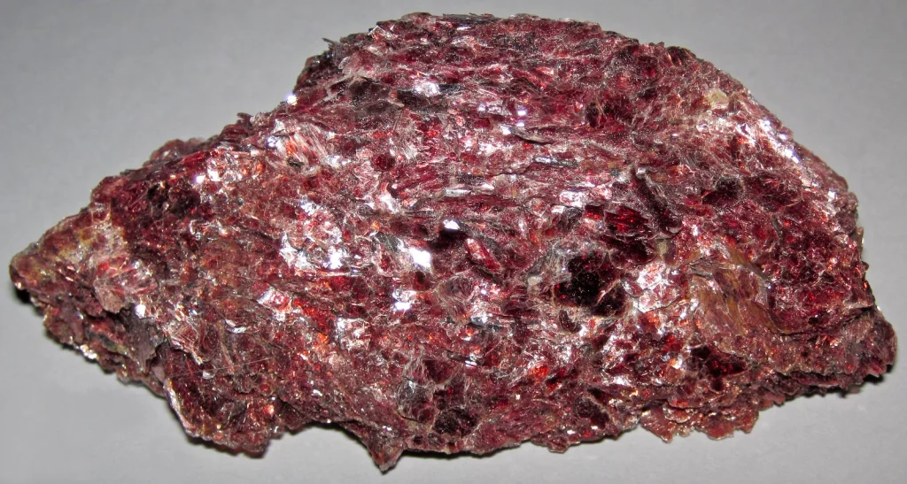 Red muscovite mica specimen from the North Bay area of Ontario, Canada