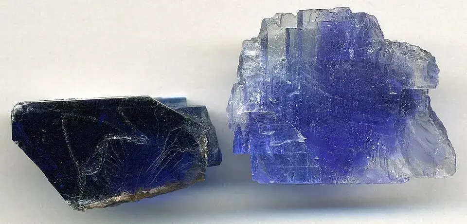 Specimen of deep blue halite from the Middle Devonian Prairie Evaporite Formation