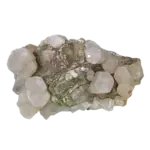 Pyrite mineral specimen with white quartz crystals