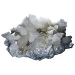White dolomite crystal cluster on gray mineral matrix