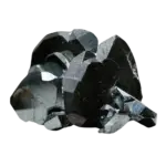 Cluster of dark metallic hematite crystals
