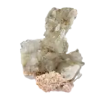 Transparent barite crystal cluster on pink mineral matrix