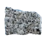 Close-up of speckled gray granite rock sample