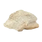 Light beige sandstone rock on a white background