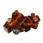 Cluster of translucent brown rectangular crystals (Vanadinite crystals)