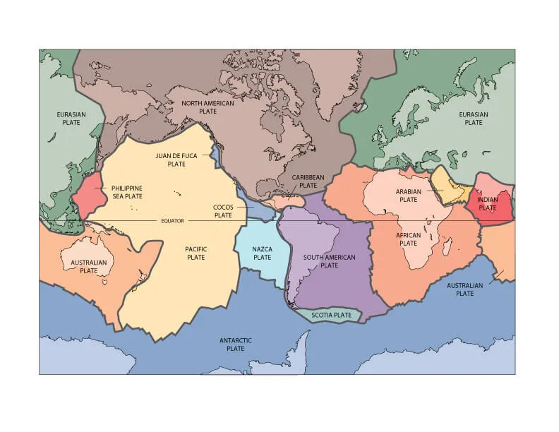 Cutaway diagram of Earth showing crust, mantle, outer core, and solid inner core