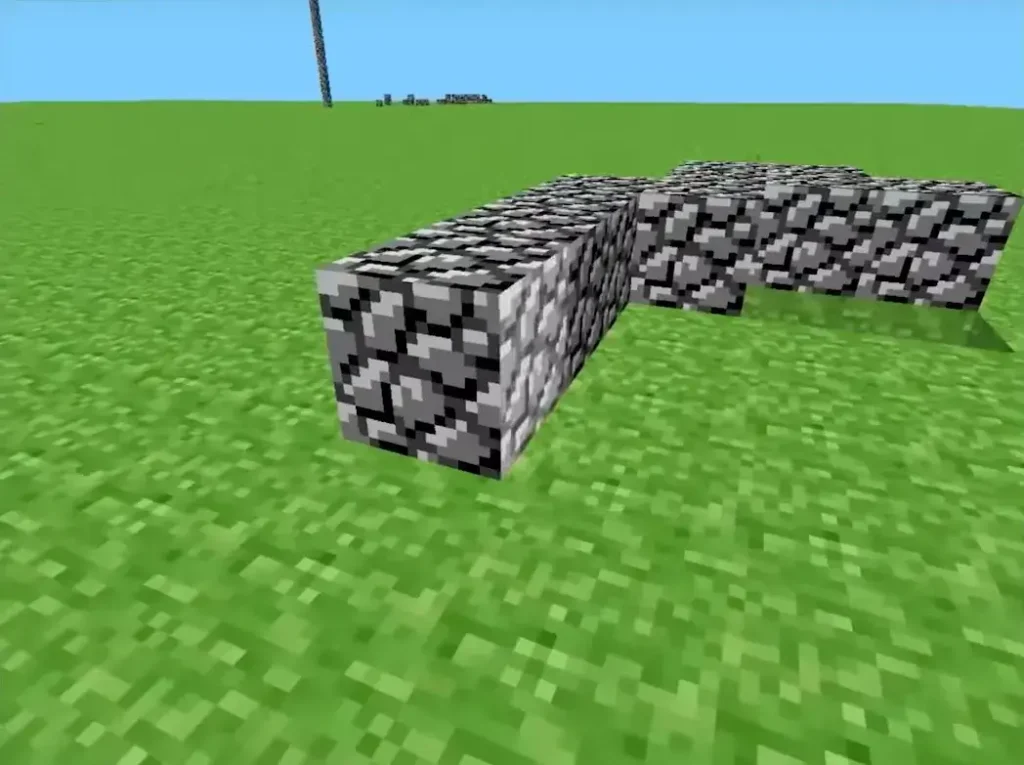 Screenshot of a 2009 early version of Minecraft showing blocky terrain and a cave