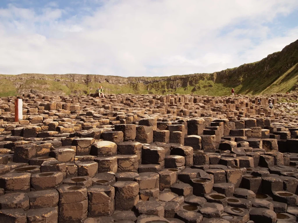 Polygonal columns of dark basalt