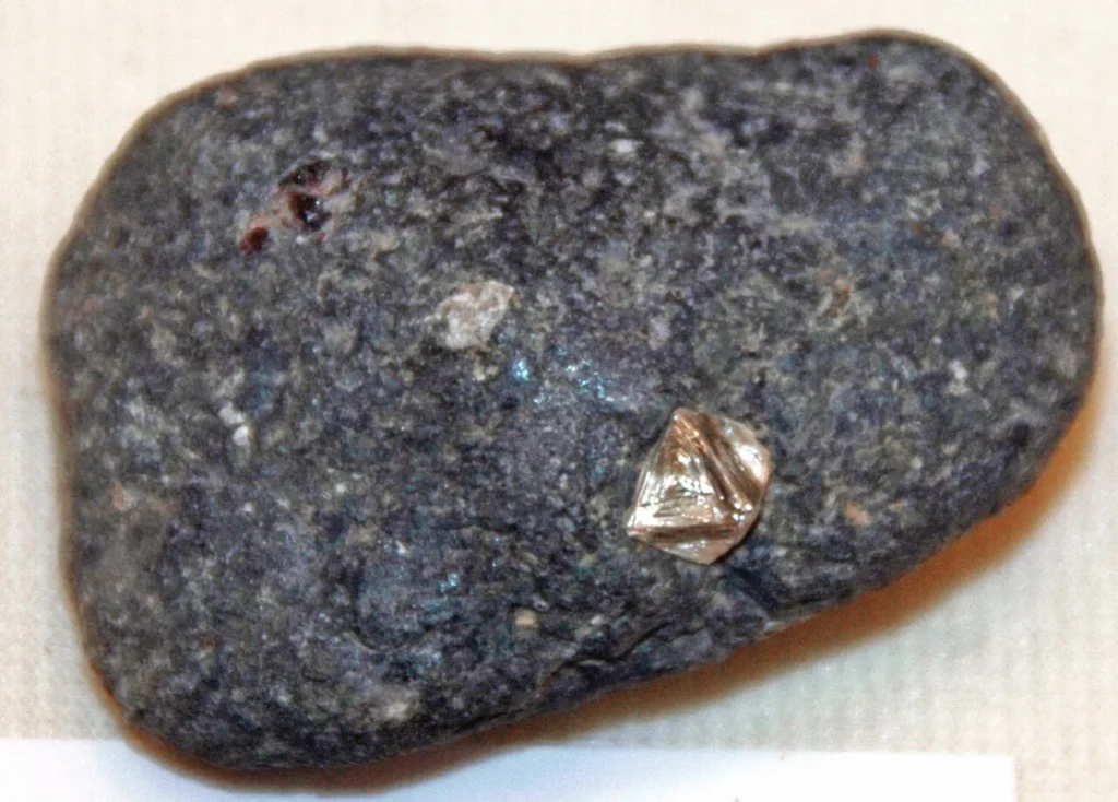 A diamond crystal embedded in kimberlite matrix from the Mir mine, Siberia