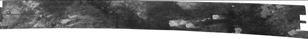 Cassini radar image of long parallel dark dunes near the equator of Saturn's moon Titan