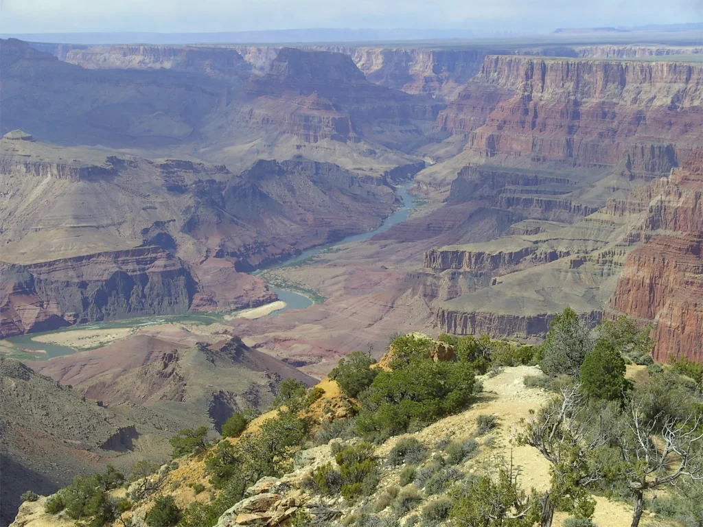 Grand Canyon strata panorama showing hundreds of millions of years of geologic time in the rock layers
