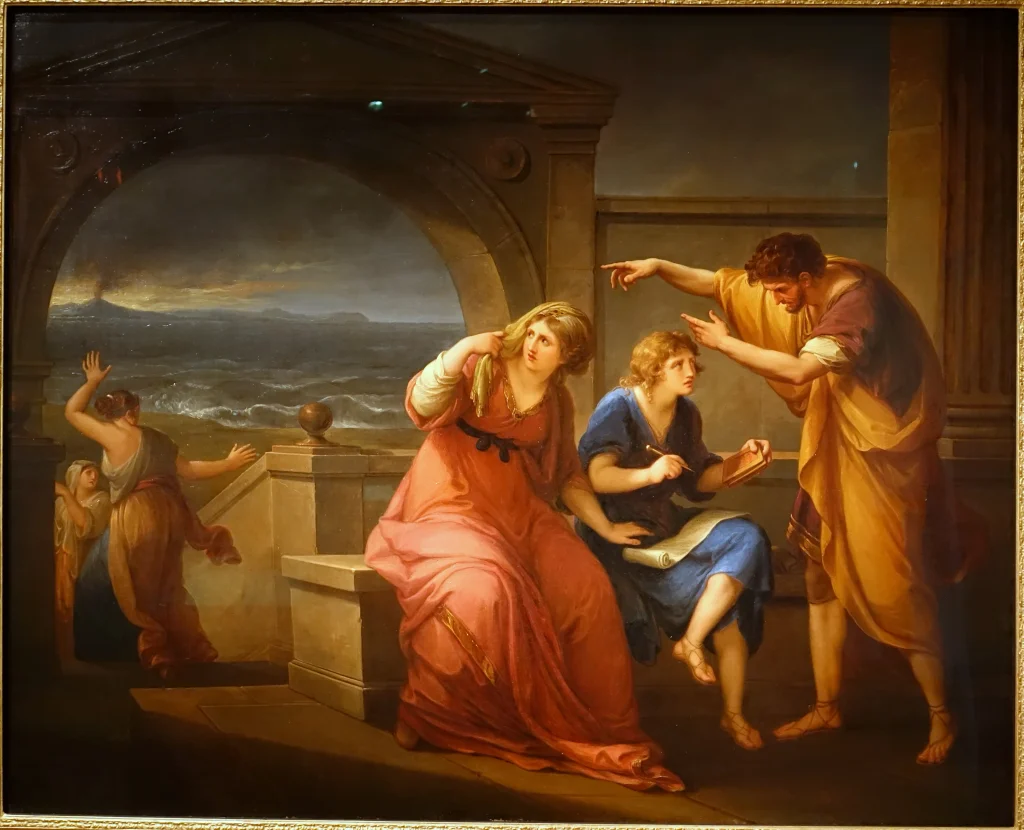 Angelica Kauffmann's 1785 painting of Pliny the Younger and his mother at Misenum during the eruption of Vesuvius