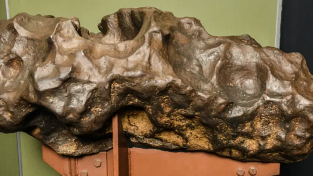 Fragment of the Canyon Diablo iron meteorite used by Clair Patterson to date the Earth at 4.55 billion years